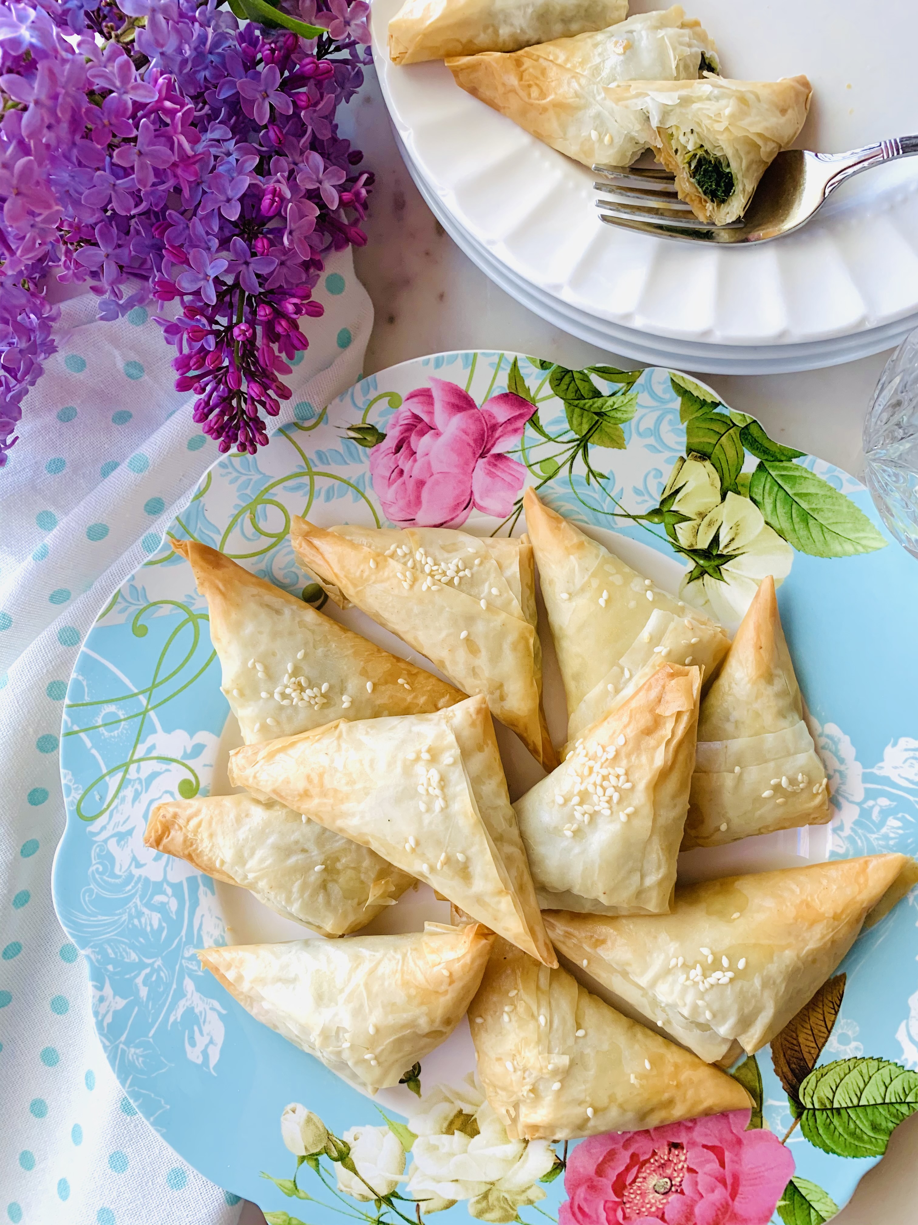 Spinach And Feta Phyllo Triangles - A Perfect Feast