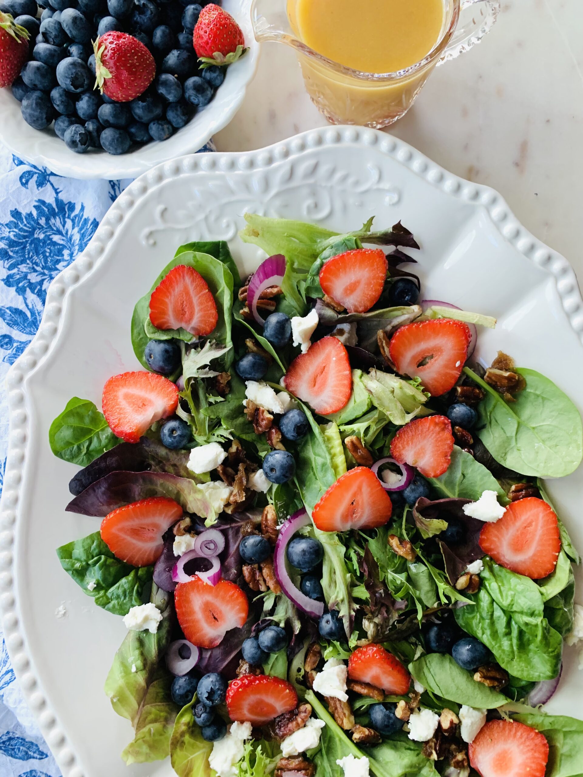 Raspberry Salad w/ Caramelized Nuts