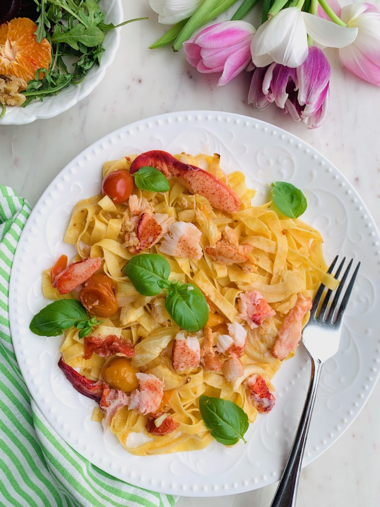 Fettuccini with Lobster and Roasted Tomatoes A Perfect Feast